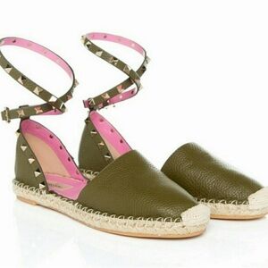 Rockstud Valentino leather espadrilles 38